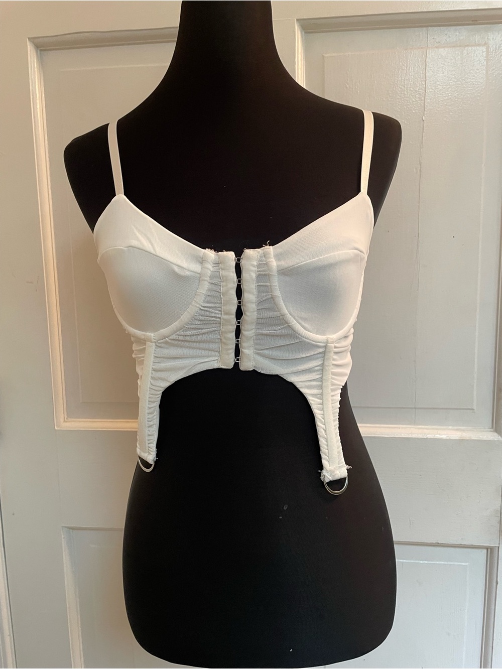 Brand new Edikted White Ruched Bustier Top